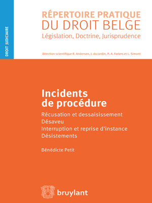 cover image of Incidents de procédure